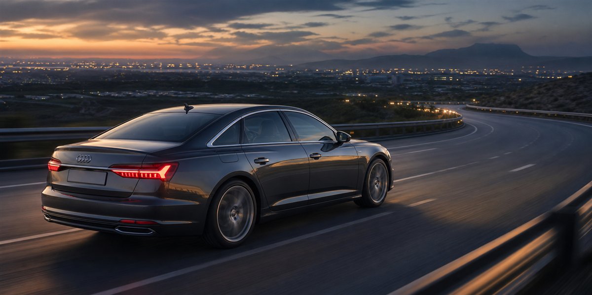 Audi / Similar VIP cab driving on an open road